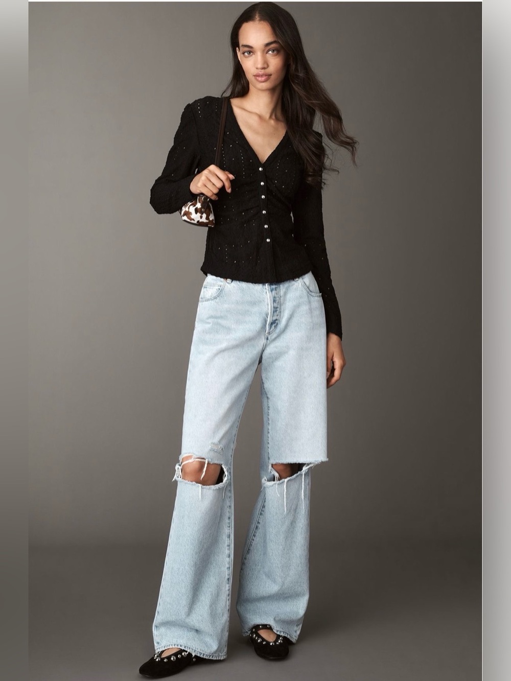 Maeve Textured Eyelet Top